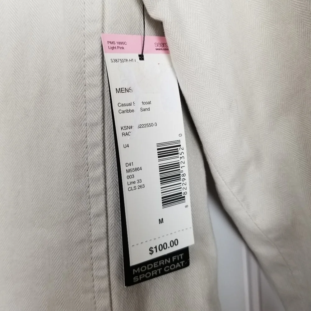 Structure Mens Modern Fit Smart Casual Sport Coat Size Medium Two Button Preppy